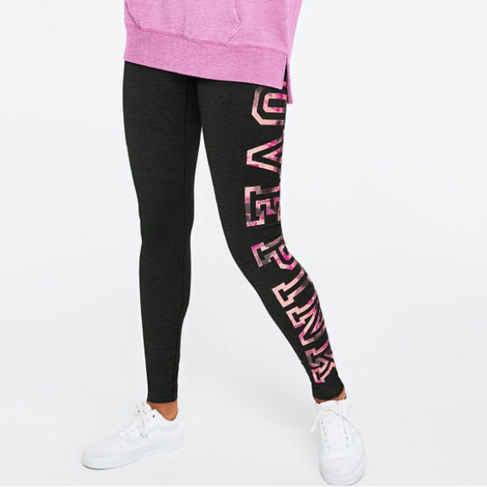 VS VICTORIAS SECRET PINK HIGH WAIST COTTON PANT TIGHT LEGGING SWEATS TIE DYE S - Picture 2 of 4